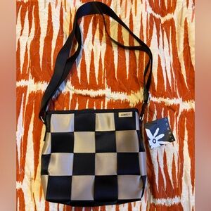 Chanel Black and Beige Checkered Shoulder Bag